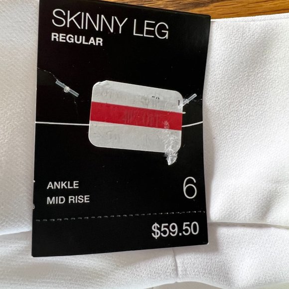 INC International Concepts Size 6 Skinny Leg Flare Ankle Mid Rise White Pants - Picture 11 of 15